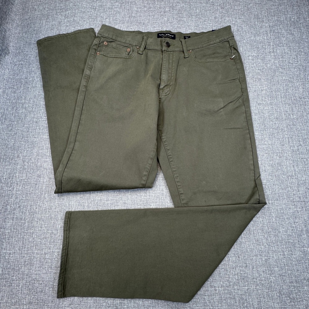 Lucky Brand 410 Athletic Slim Men 33x32 Olive Green Relaxed Fit Chino Pants READ